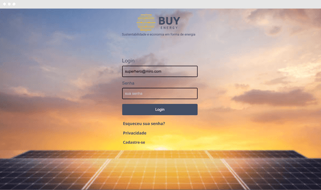 Buy Energy Login page